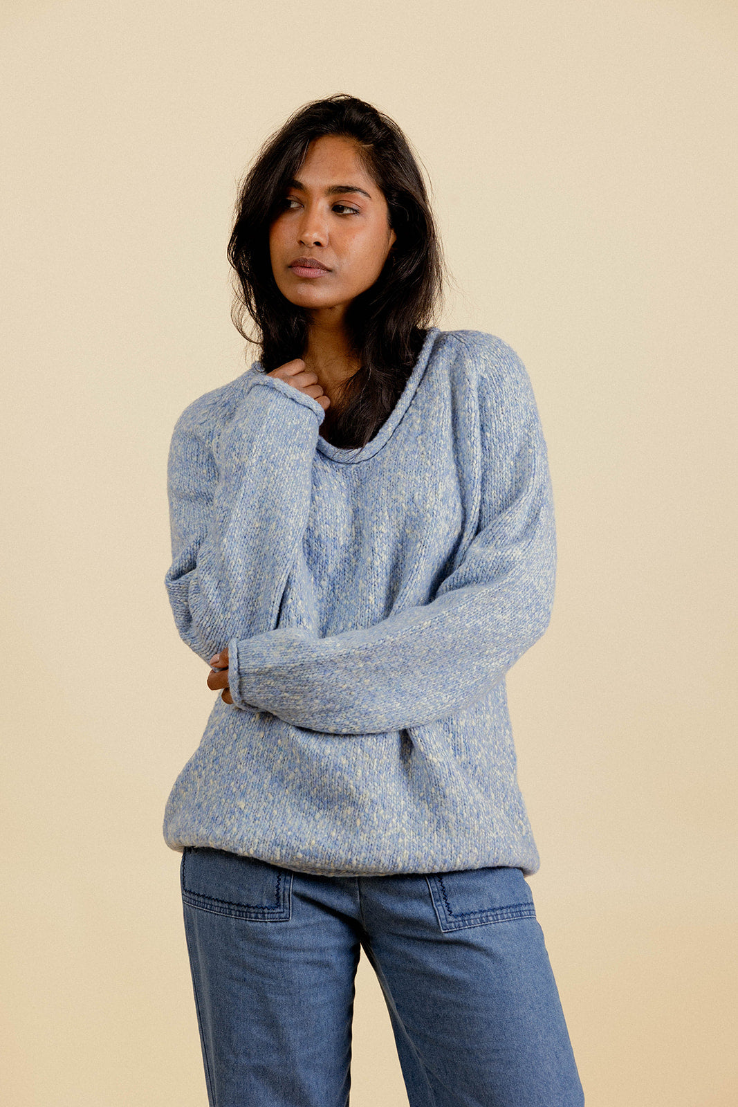 BARLAY OVERSIZED SWEATER - BLUE