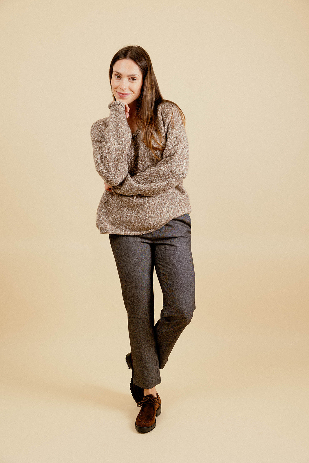 BARLAY OVERSIZED SWEATER - CHOCO