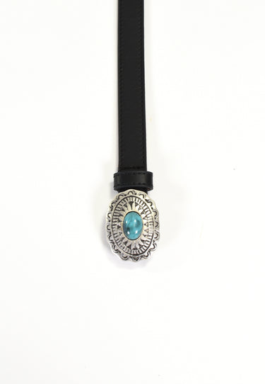 ELYRA - Ceinture Noire Fine En Cuir Femme