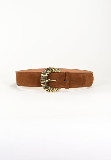 NÉORA- Ceinture Camel en Cuir  Femme