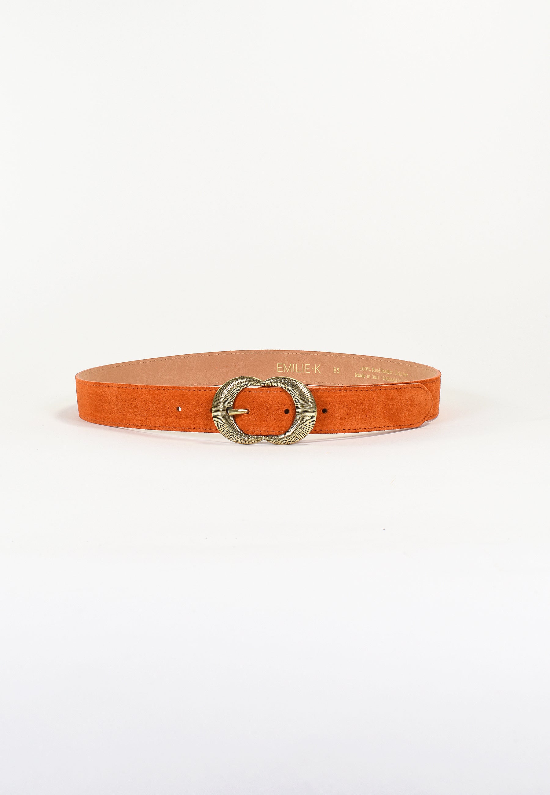 KALEA - Ceinture Orange en Cuir Femme