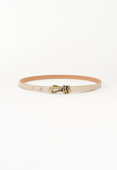 ADÉLIS - Ceinture Beige Fine En Cuir Femme
