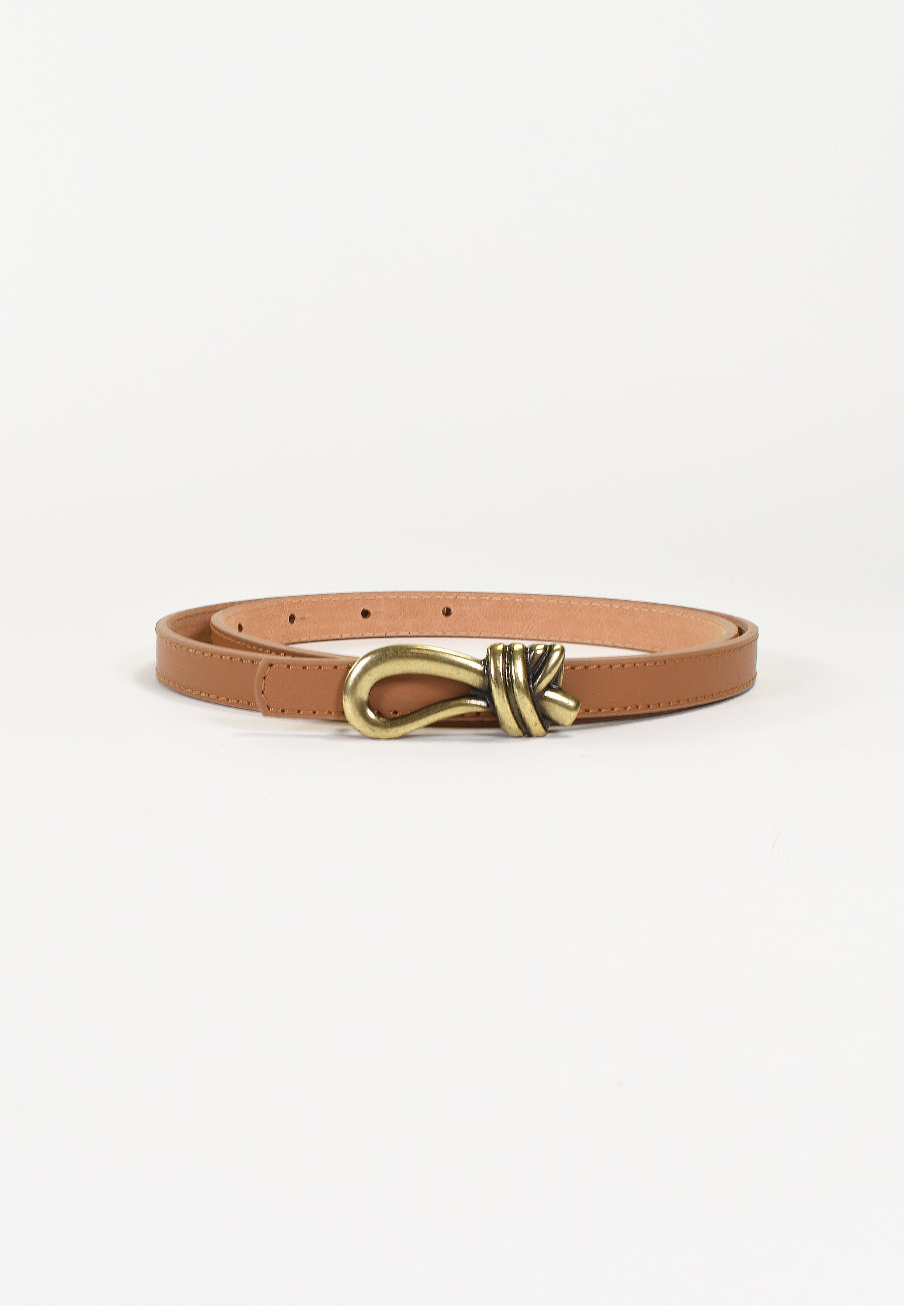 ADÉLIS - Ceinture Camel Fine En Cuir Femme