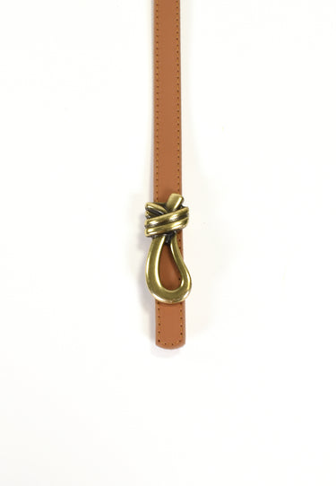 ADÉLIS - Ceinture Camel Fine En Cuir Femme