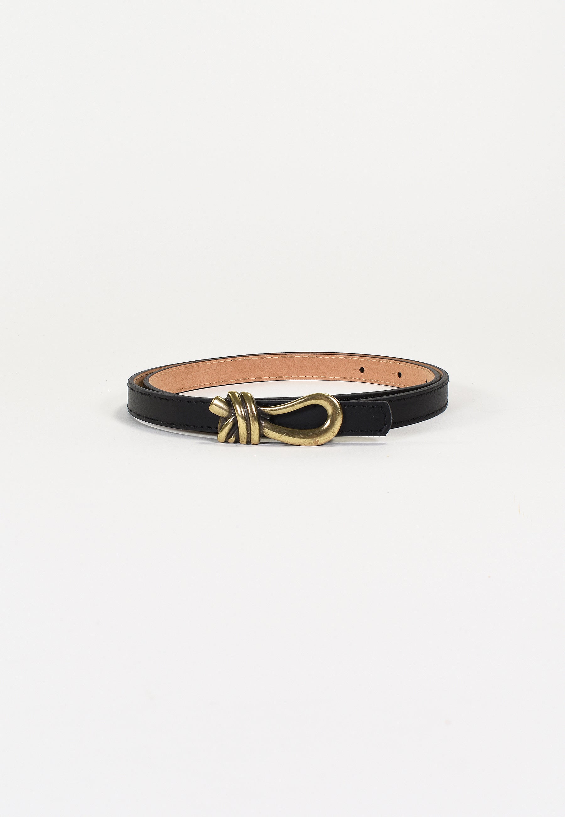 ADÉLIS - Ceinture Noire Fine En Cuir Femme