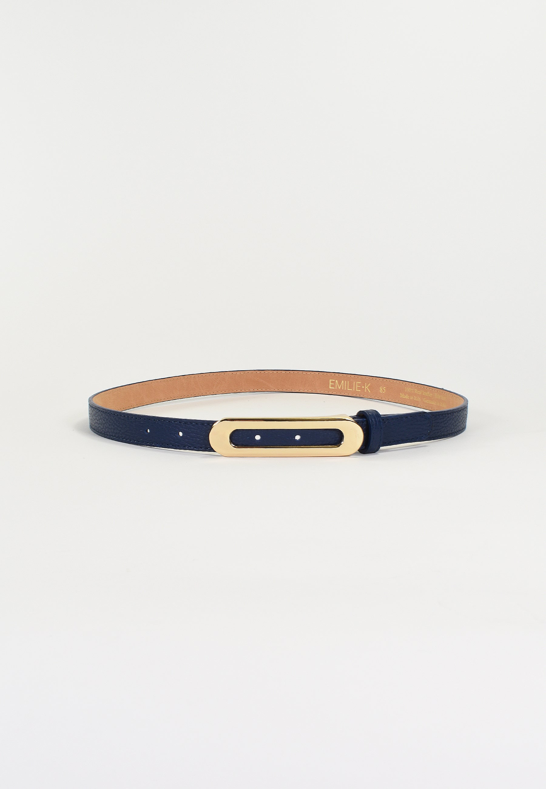 NOÉLY - Ceinture Marine Fine En Cuir Femme