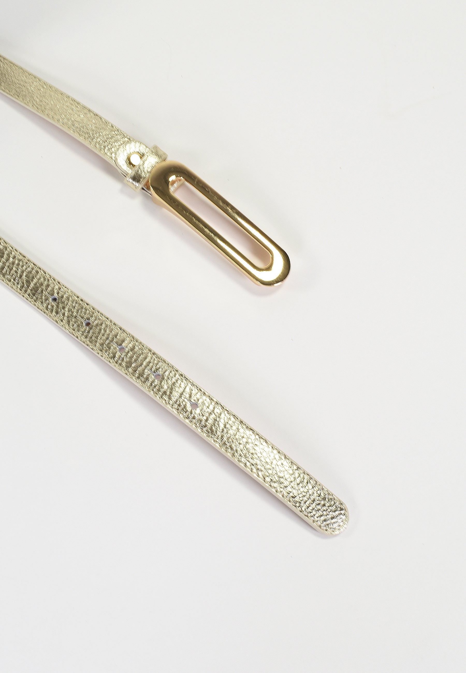 NOÉLY - Ceinture Platine Fine En Cuir Femme