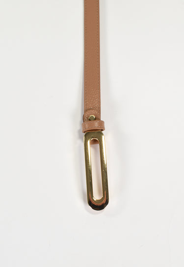 NOÉLY - Ceinture Tan Fine En Cuir Femme