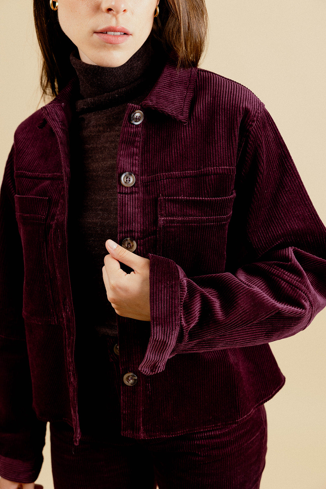 ELZA VELVET JACKET - BURGUNDY