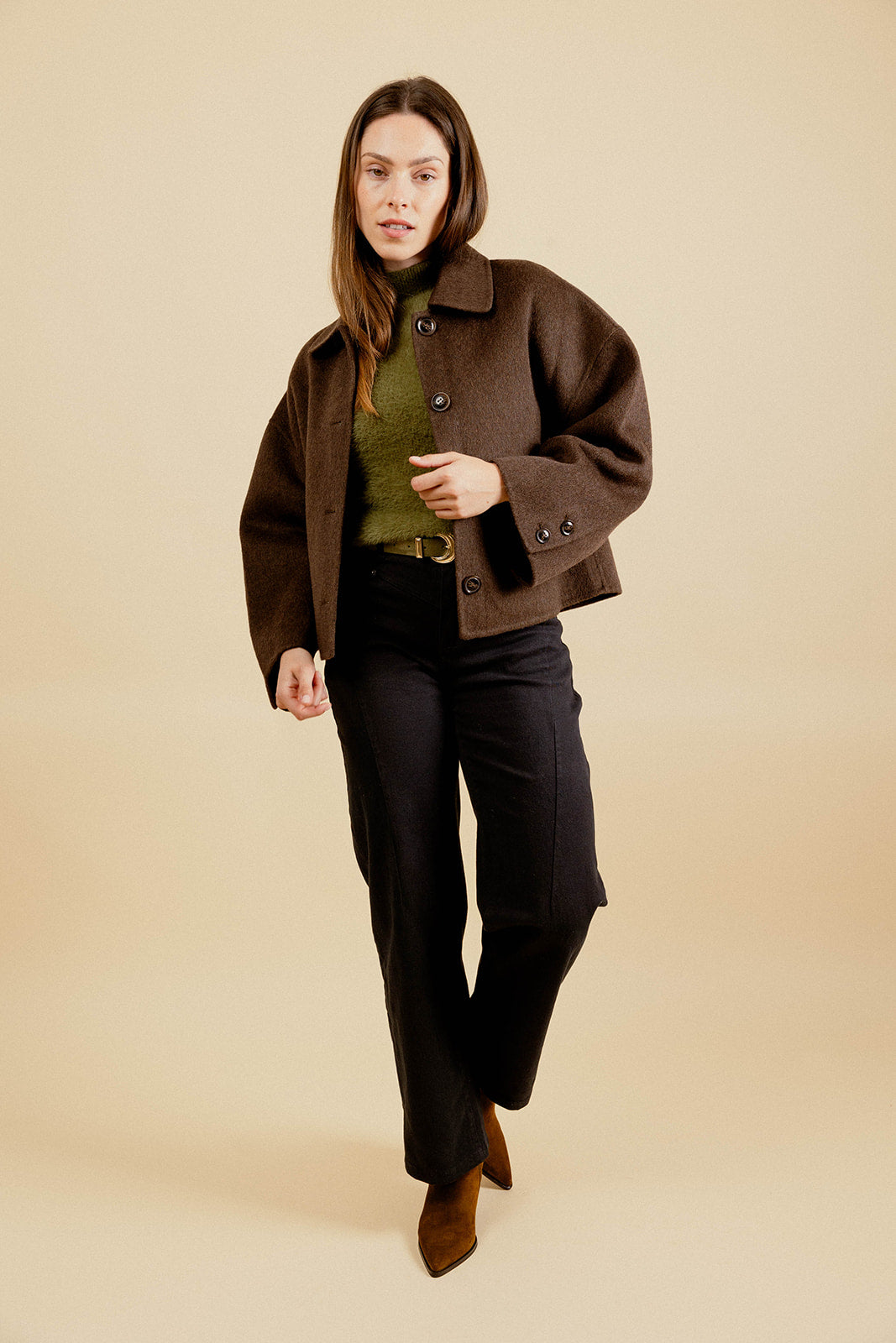 EMY SHORT COAT - BROWN