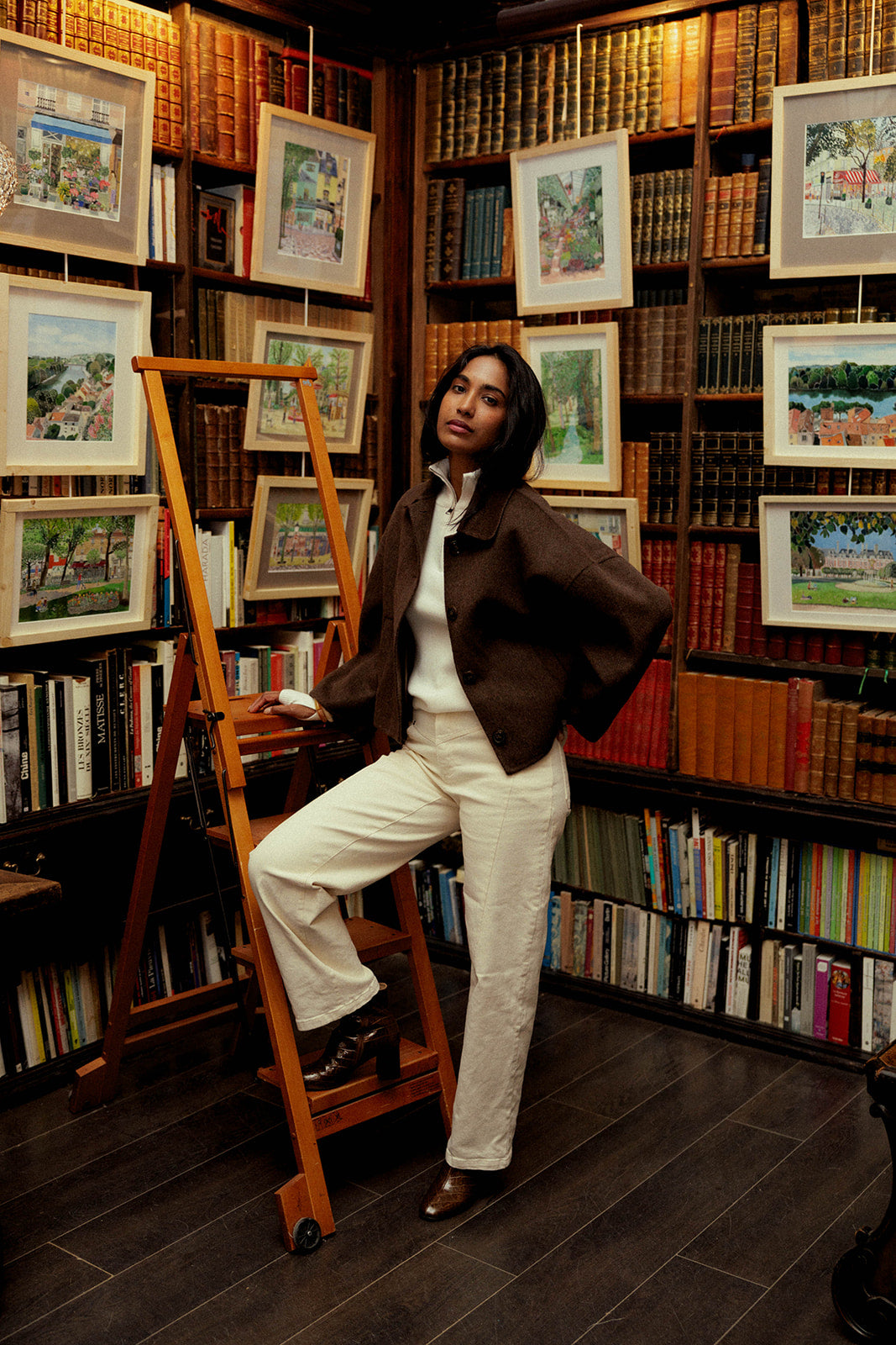 MANTEAU COURT EMY - MARRON