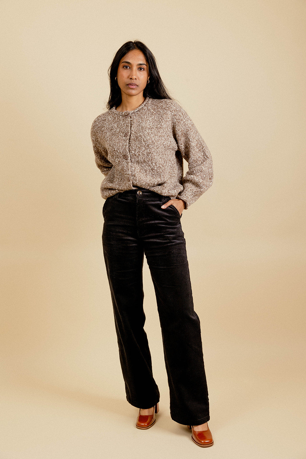 FLORENTINE CARDIGAN - CHOCOLATE