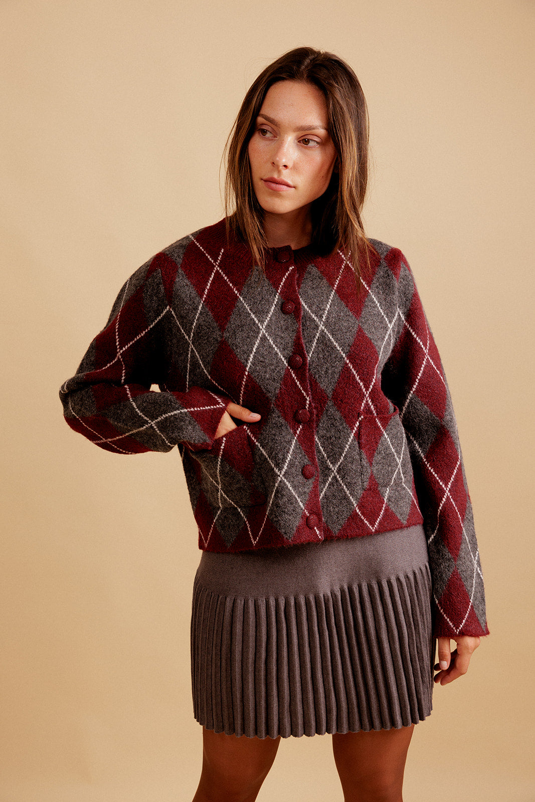 CARDIGAN  LYSIANNE - BORDEAUX