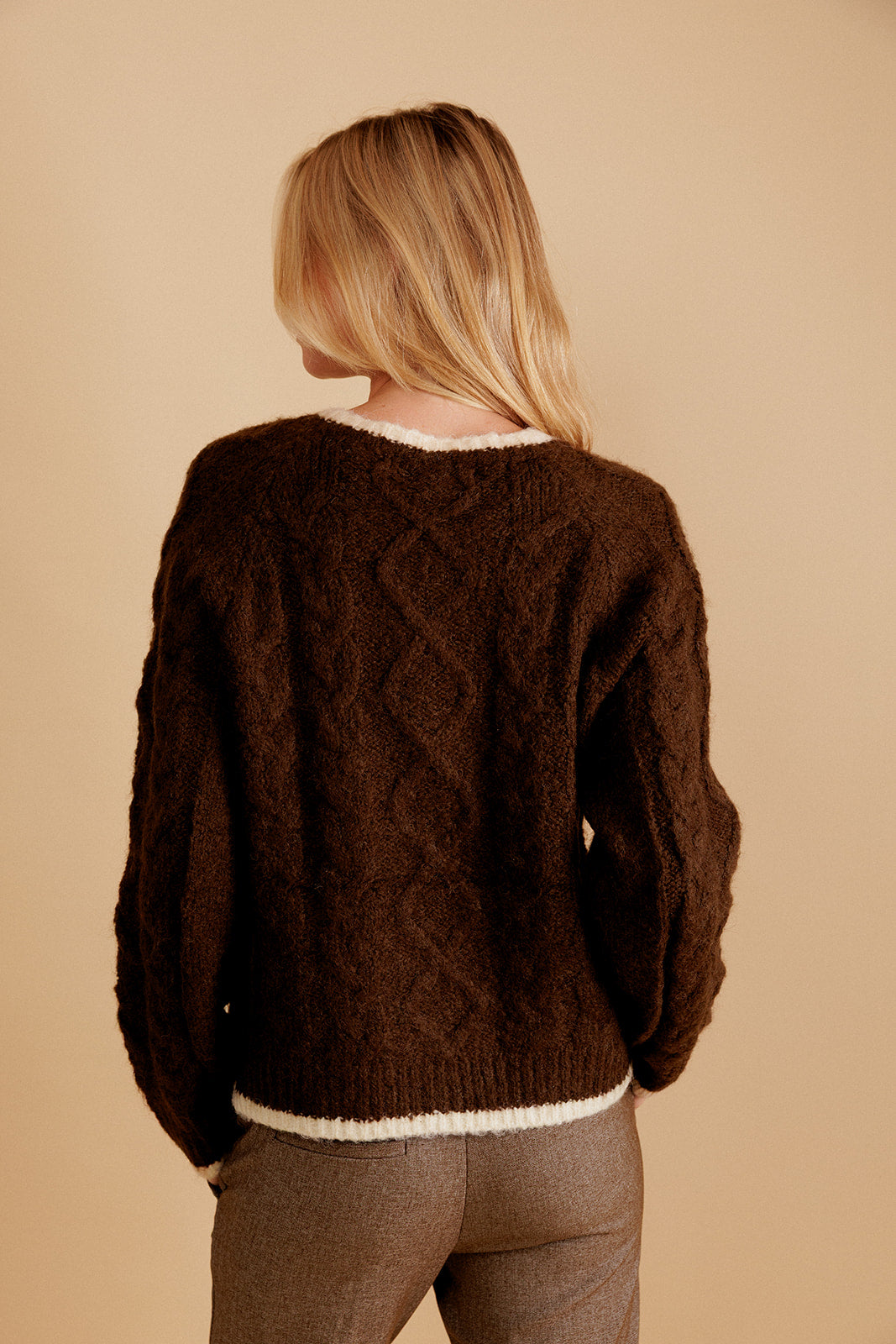CARDIGAN  MÉLUSINE - MARRON