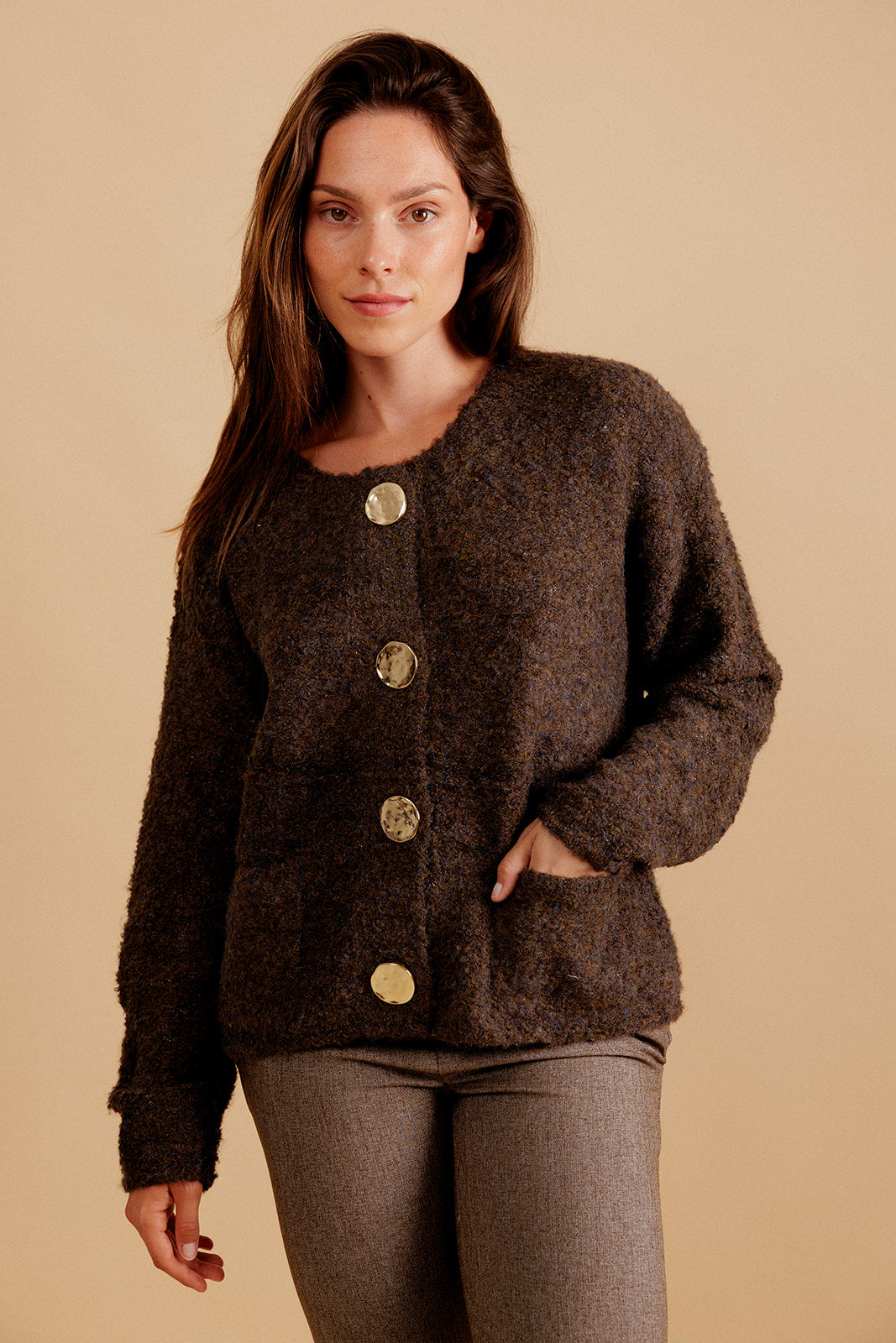 GILET ALIXANE - MARRON