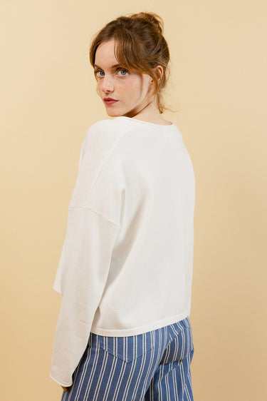 ELISABETH - Pull Écru Fin Femme