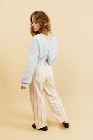 NATE - Pull Ciel en Maille Torsadée Femme