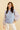 GEORGINA -Pull Bleu Sans Manches en Crochet Femme