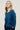 BERINA - Pull Col V à Manches 3/4 et Poche Poitrine Bleu