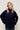 CALYORA - Pull Col Haut & Bas Arrondi Marine