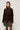 CALYORA - Pull Col Haut & Bas Arrondi Marron