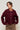 DELYA - Gilet Col Rond en Maille Alpaga Bordeaux
