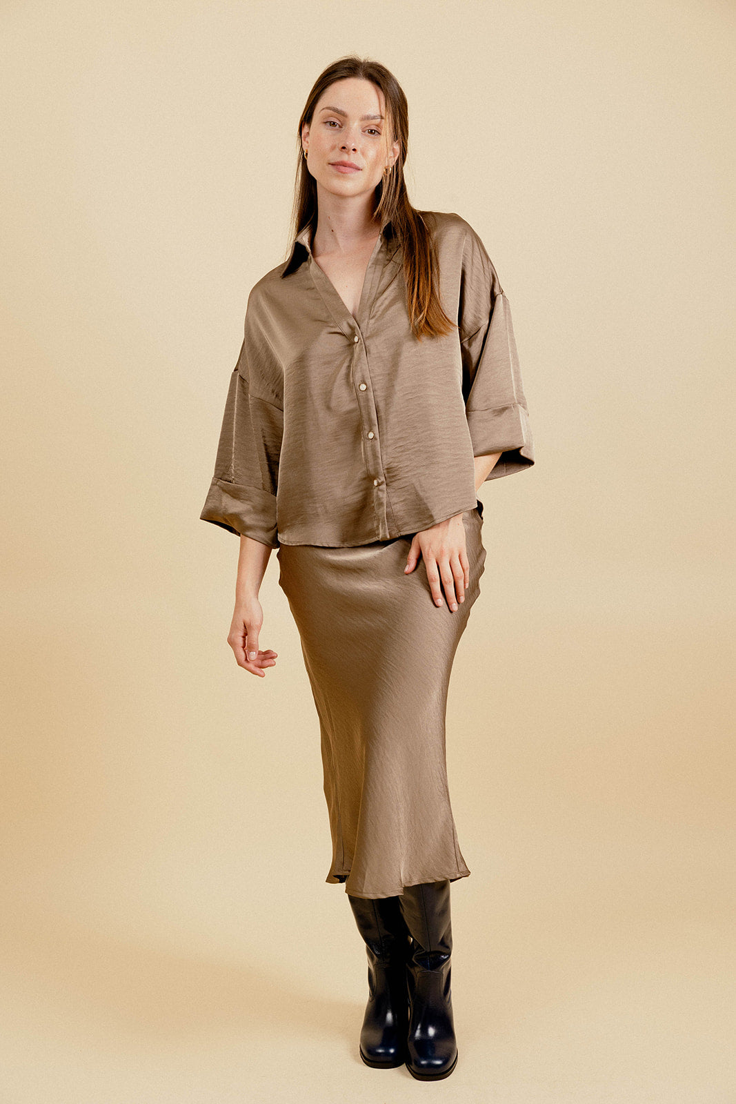 BLOUSE  LEANDRE - MARRON