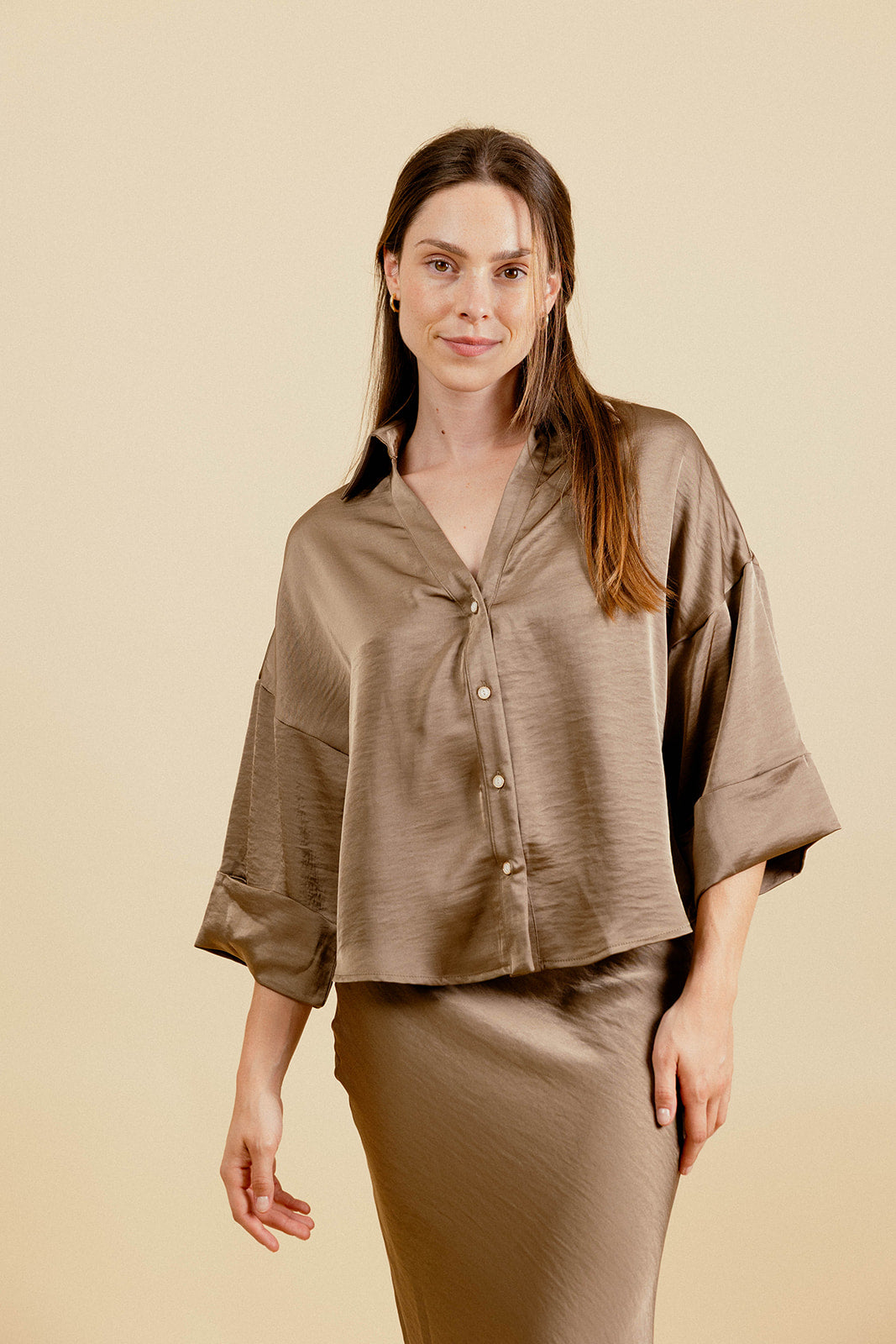 BLOUSE  LEANDRE - MARRON