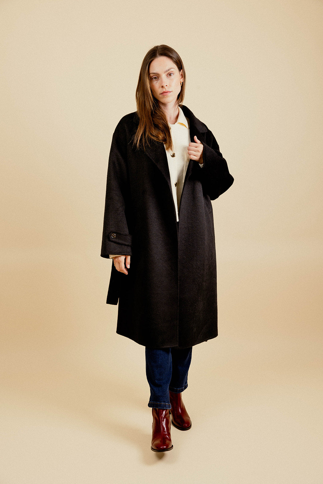 LÉANE LONG COAT - BLACK