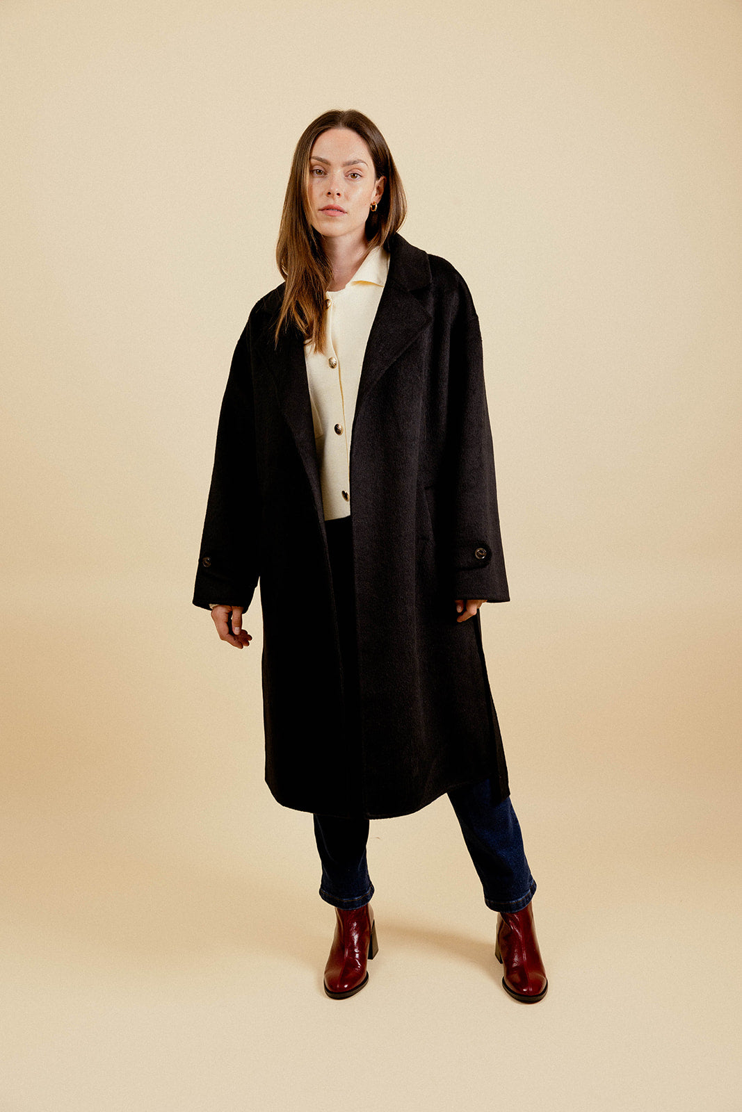 LÉANE LONG COAT - BLACK