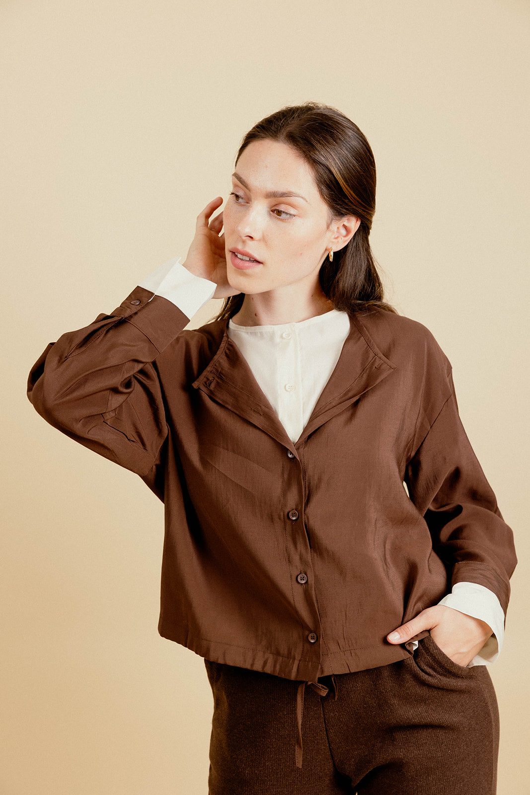 CHEMISE  LOLTA - MARRON