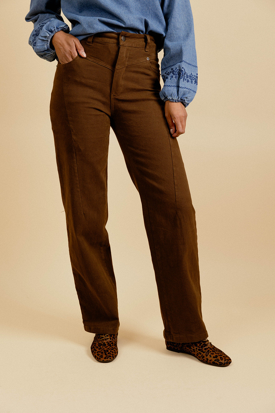 MALAURY PANTS - BROWN