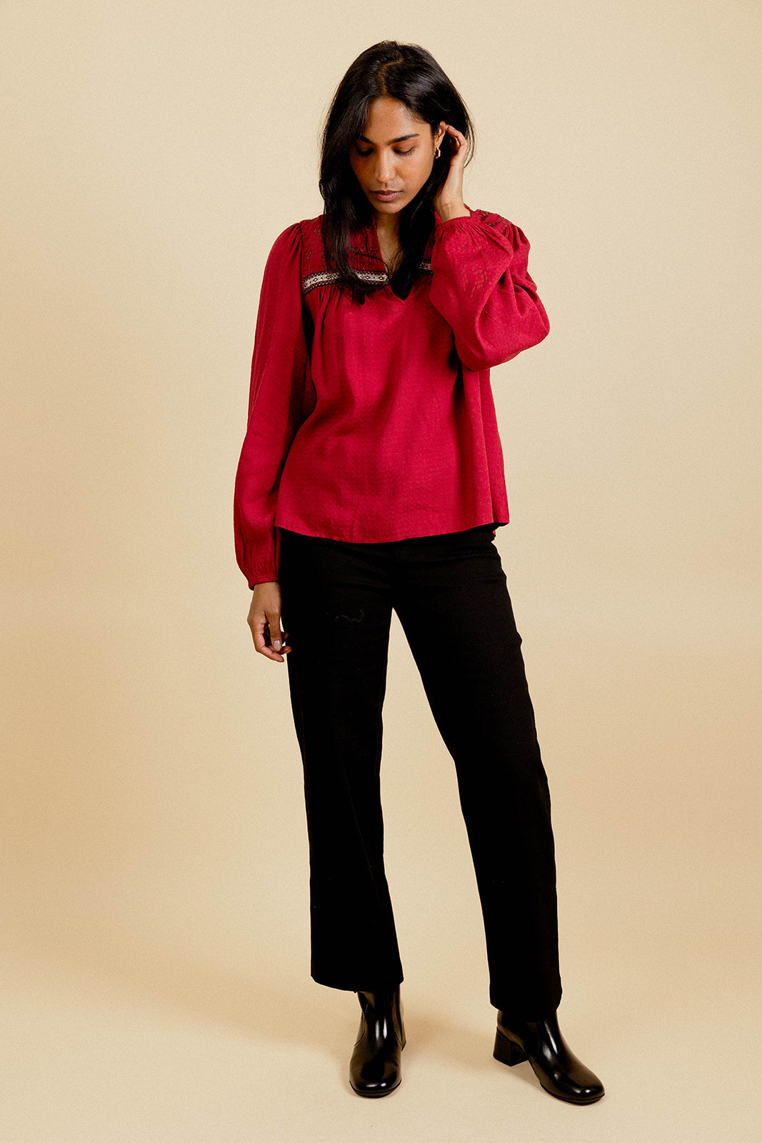 MAXINE BLOUSE - BORDEAUX