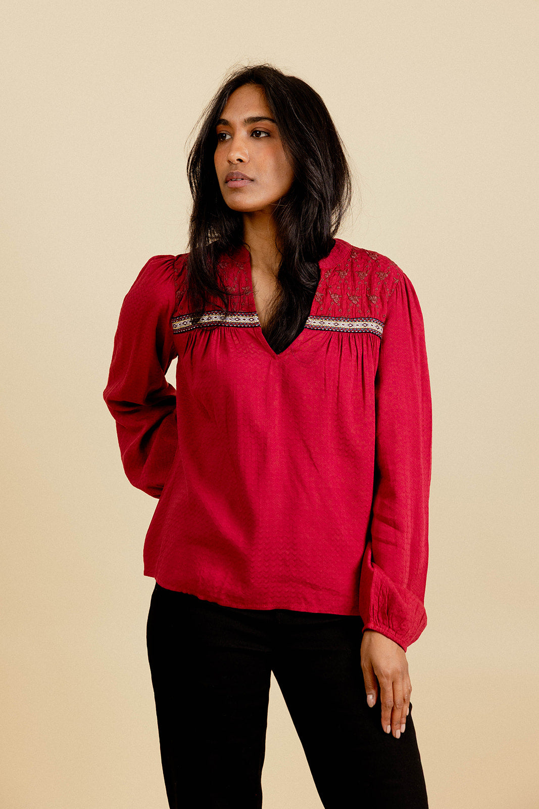MAXINE BLOUSE - BORDEAUX