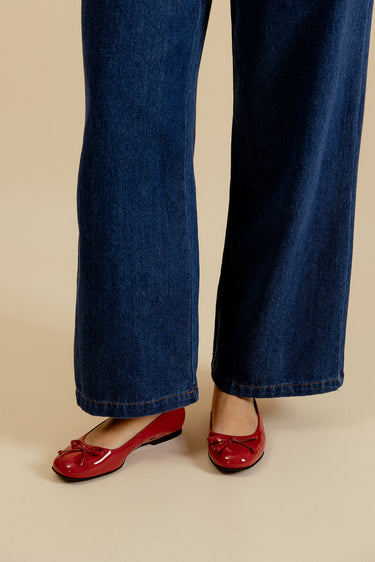 BALLERINES JULINE  - VERNI ROUGE