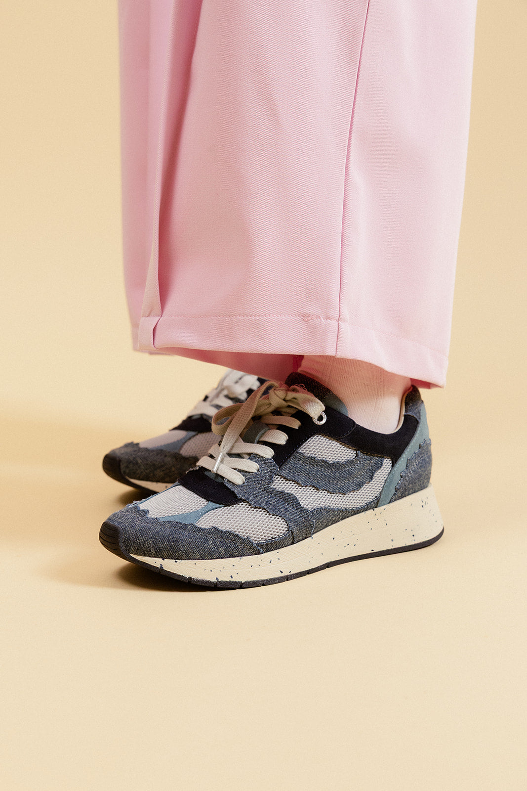 ASTRA - Baskets Urbaines à Plateforme Bleu/Jean