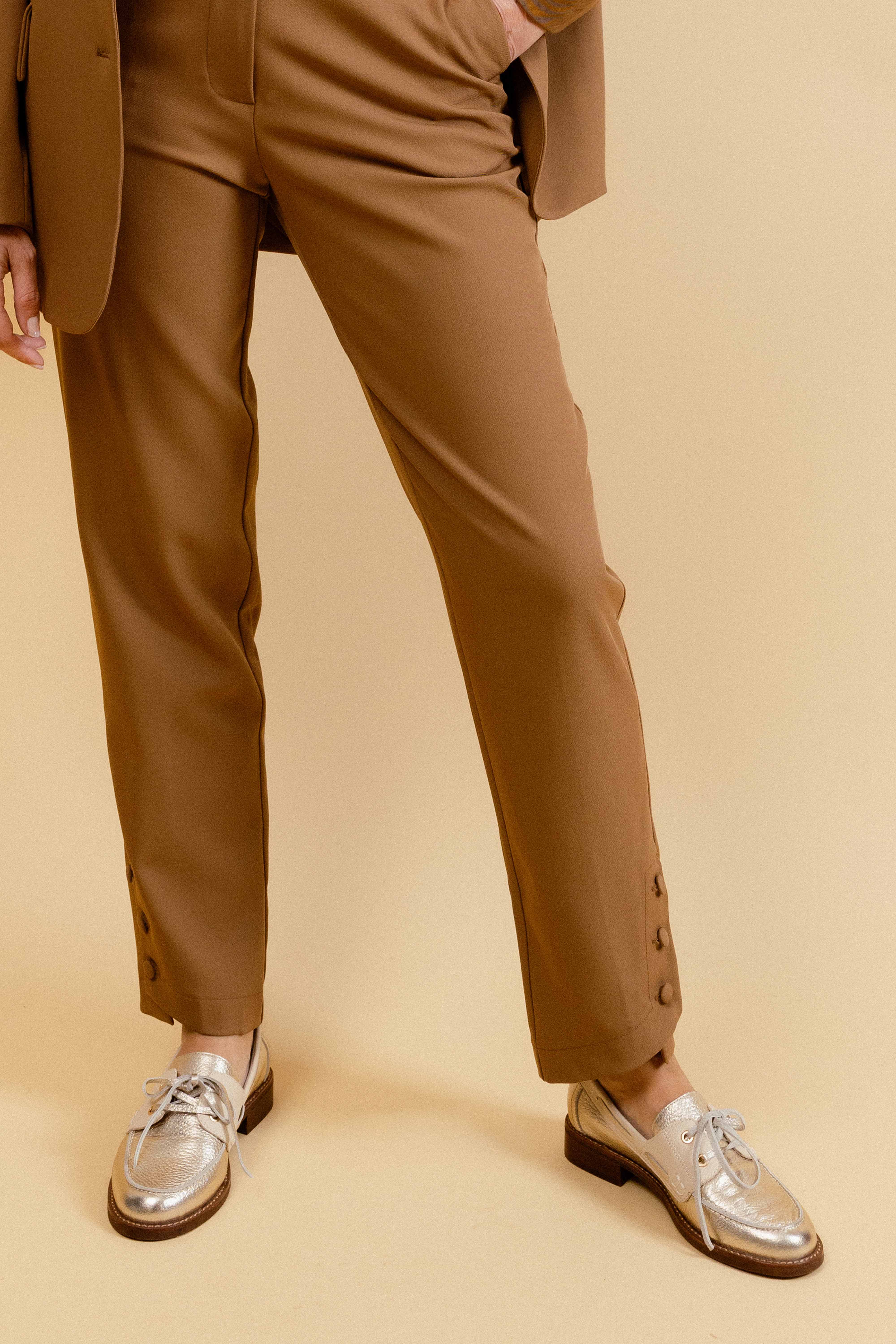 FLORE - Derbies en cuir Doré/Platine