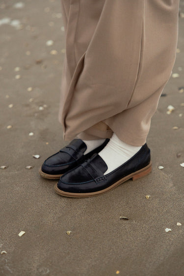 IXIA - Mocassins en cuir Marine