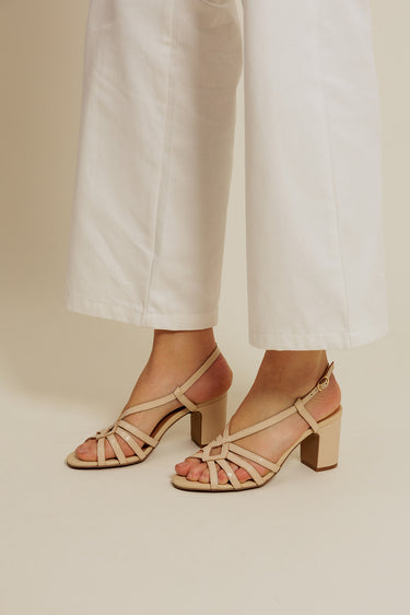 LOUANE - Sandales à Talons Crème/Beige