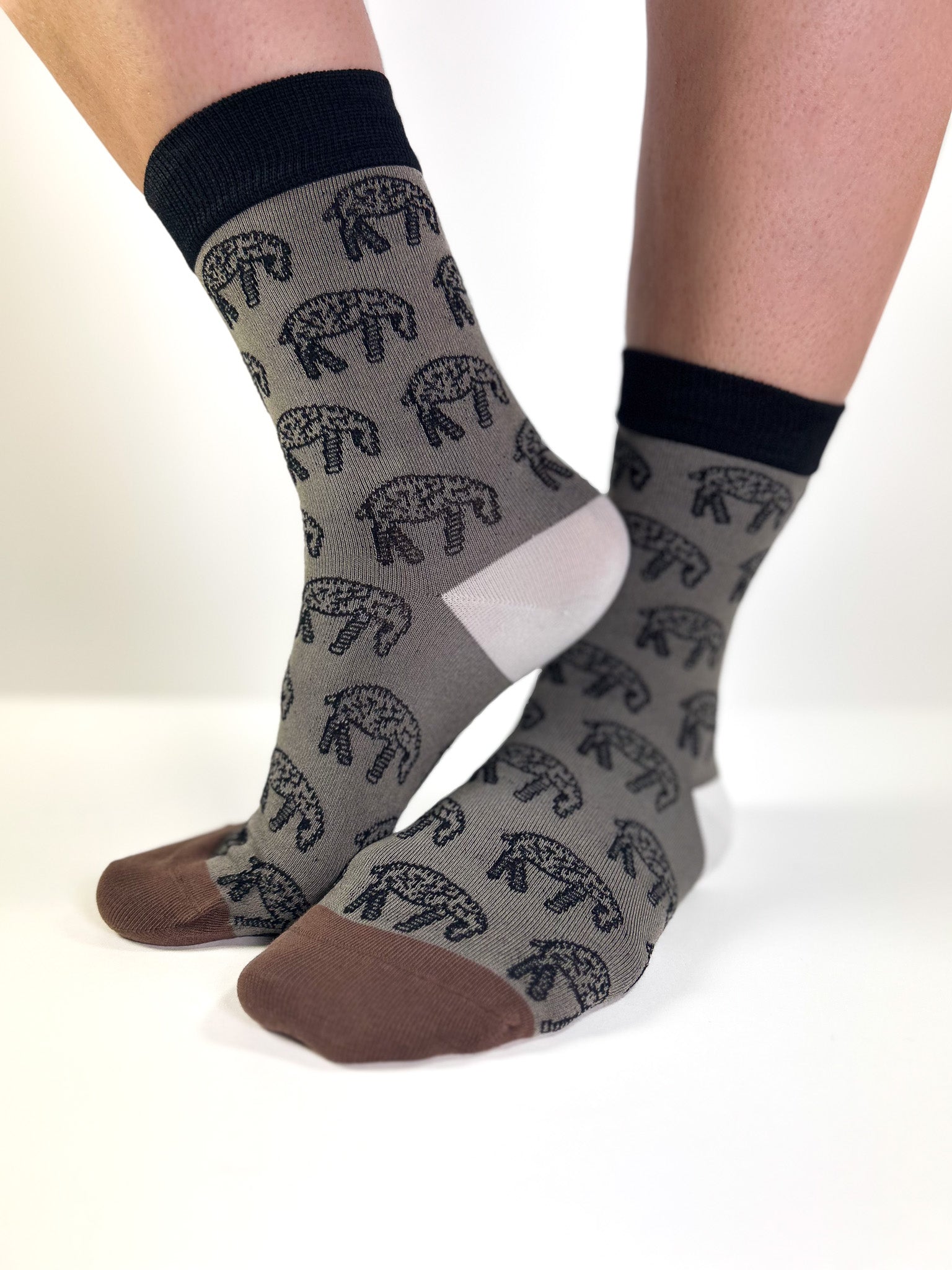 PONEY - Chaussettes Fantaisie Gris & Noi