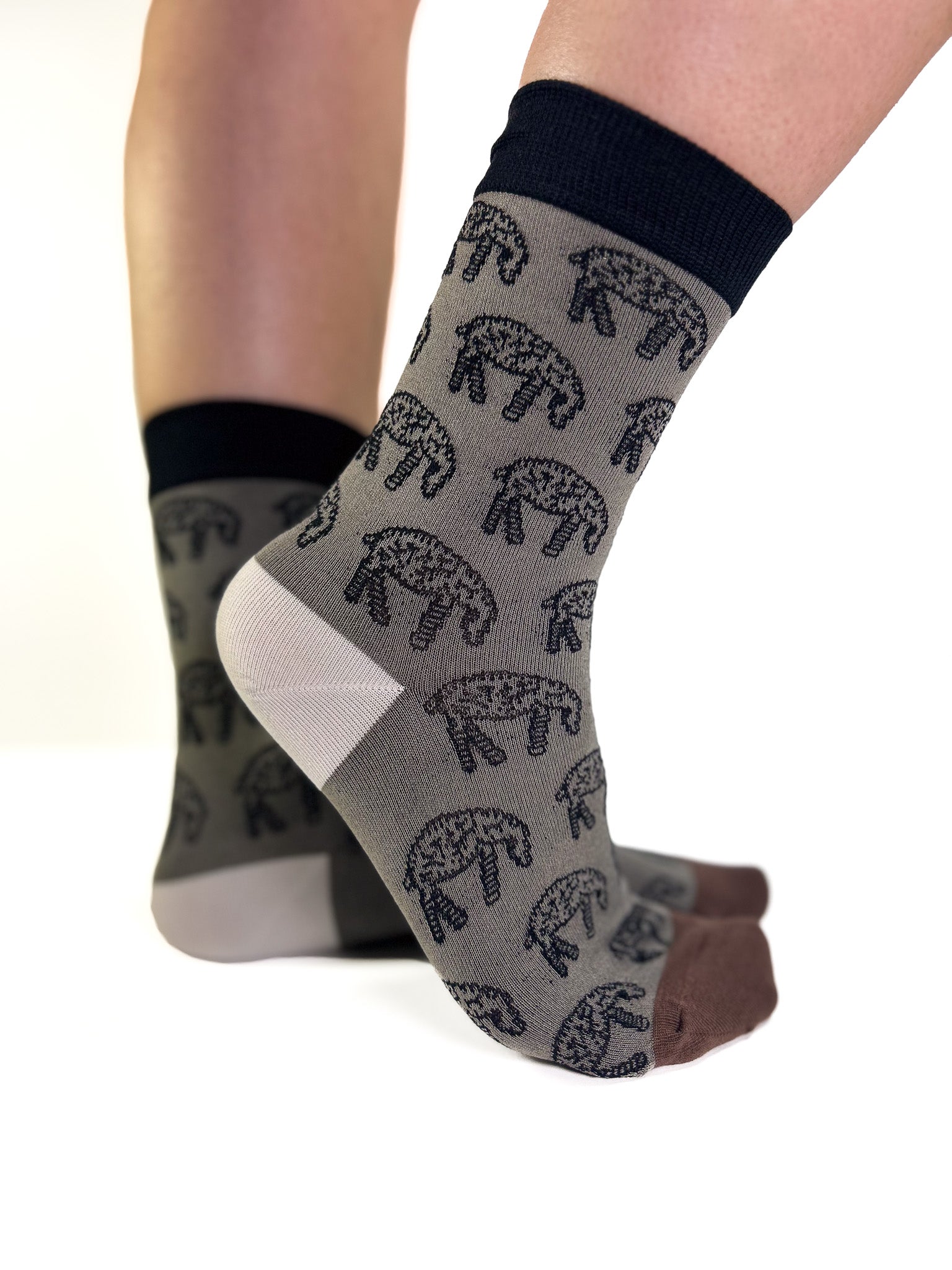 PONEY - Chaussettes Fantaisie Gris & Noi
