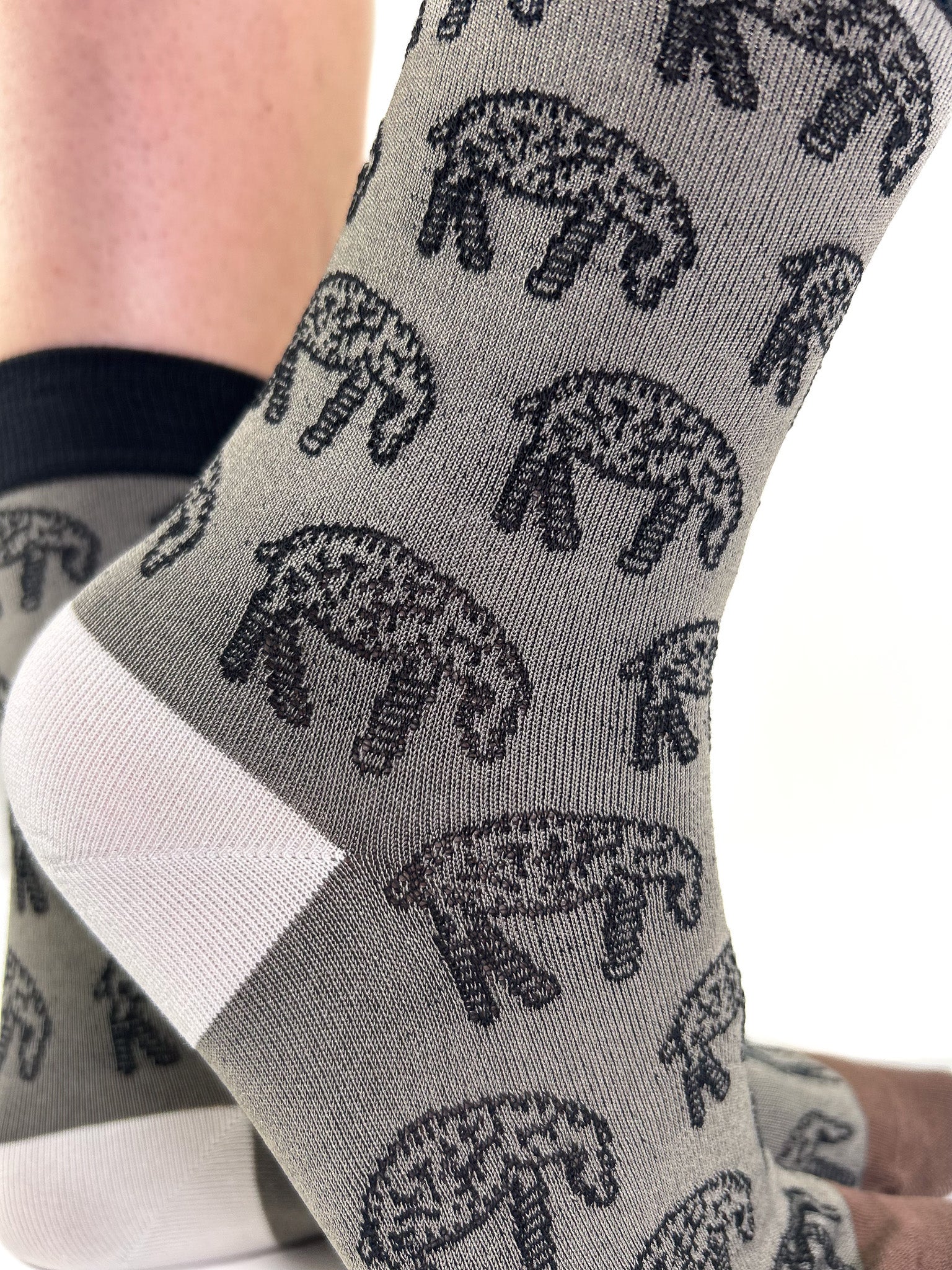 PONEY - Chaussettes Fantaisie Gris & Noi