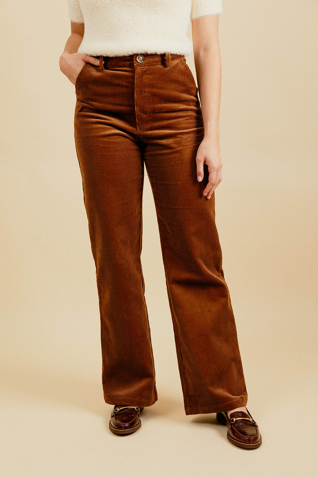 SOLAL VELVET PANTS - CAMEL 