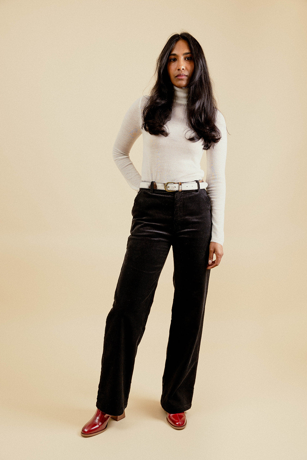 SOLAL VELVET PANTS - BLACK 