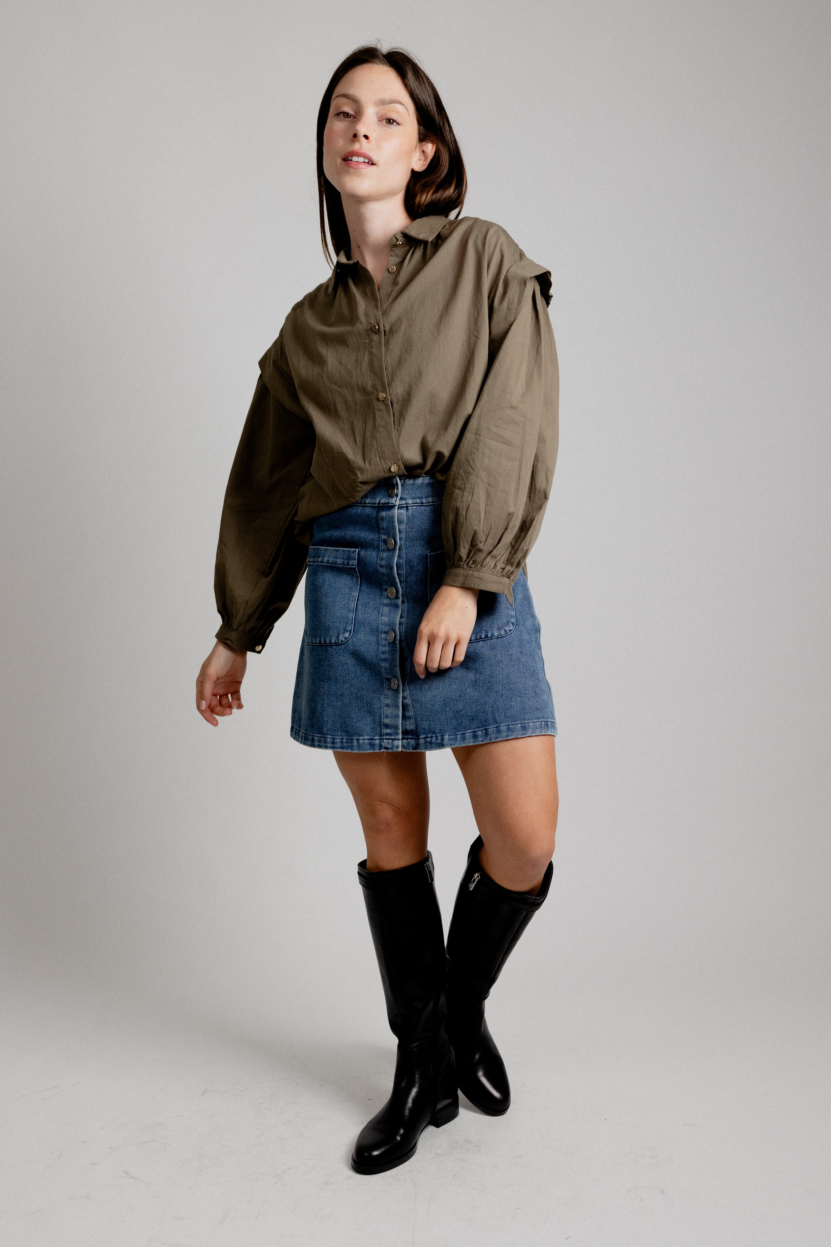 CHEMISE VIOLA - KAKI