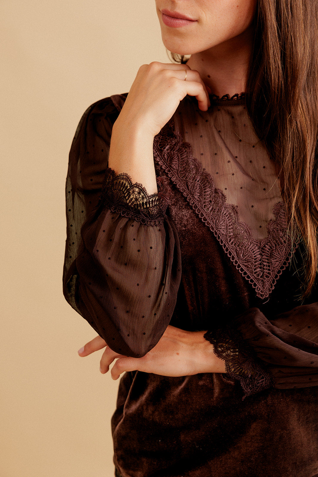 BLOUSE  AZILIS - MARRON