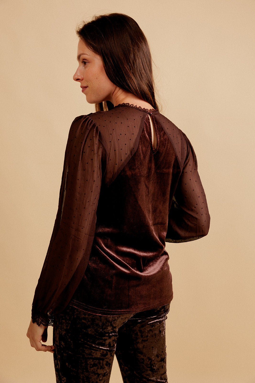 BLOUSE  AZILIS - MARRON
