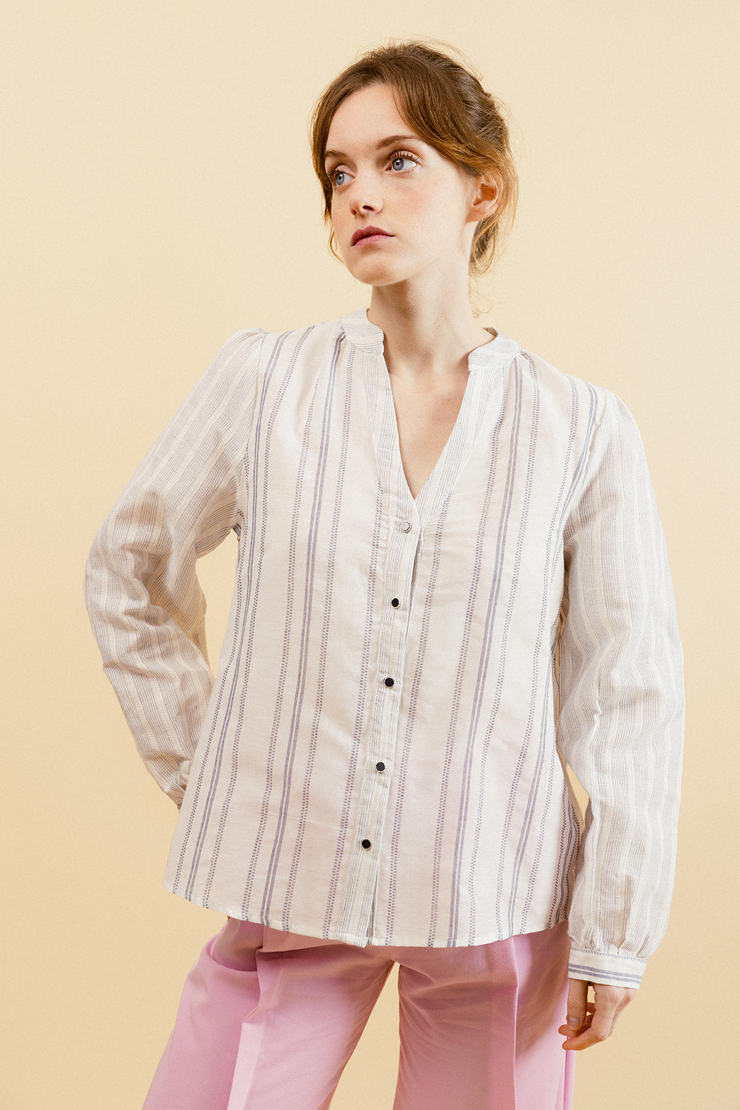 ZOEVA - Chemise à Rayures Bleue