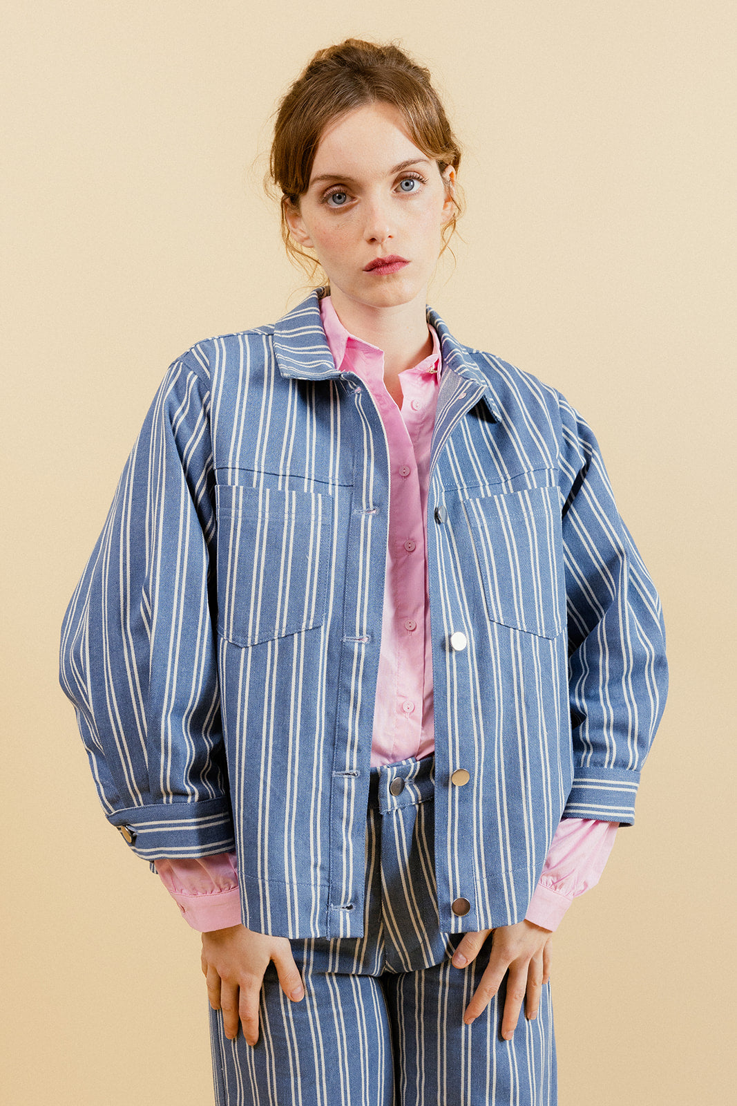 ANATHOL - Veste en Jean à Rayures Femme