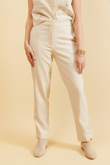 MANOÉ - Pantalon de Costume Ivoire Uni